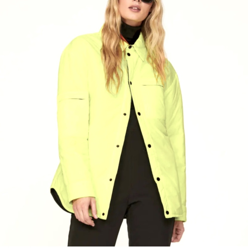 Aztech Mountain Neon Yellow Ski Jacket Size Puffer Shacket Designer $495